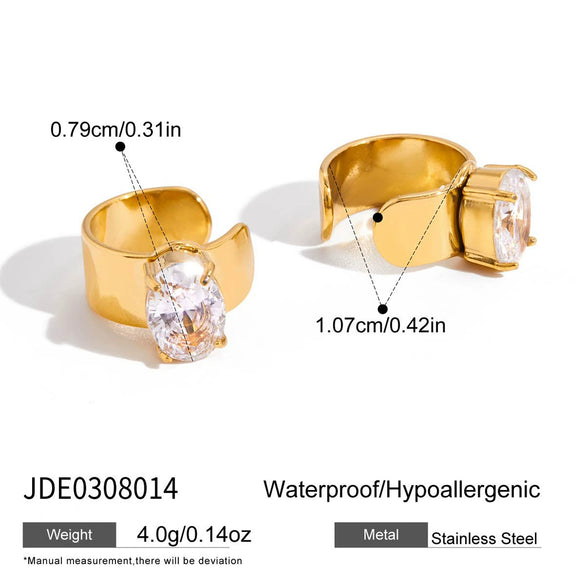 Wholesale Electroplated Stainless Steel Geometric Drop Shape Ear Clips For Women Luxury Jewelry Minimalist Elegant Design