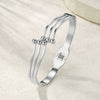 Wholesale Electroplated Stainless Steel Geometric Personality Threeline Ball Bead Bracelet
