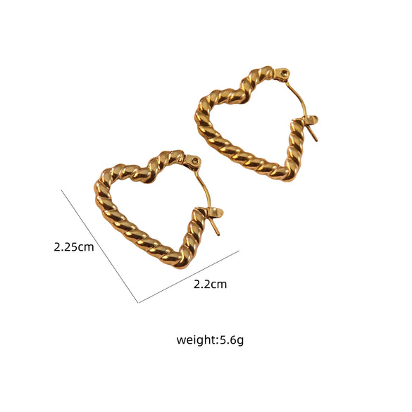 Wholesale Electroplated Stainless Steel Geometric Square Heart U Shape Love Earrings For Women