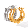 Wholesale Electroplated Stainless Steel Geometric Star Earrings For Women