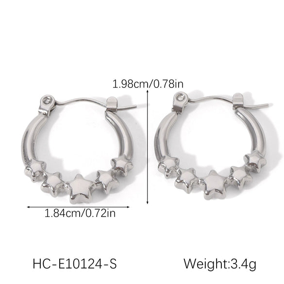Wholesale Electroplated Stainless Steel Geometric Star Earrings For Women