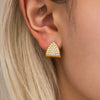Wholesale Electroplated Stainless Steel Geometric Zircon Inlaid Earrings Unisex