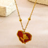 Wholesale Electroplated Stainless Steel Heart And Flower Pendant Necklace For Women In Fairy Style