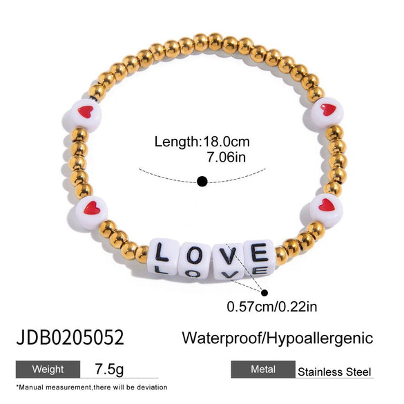 Wholesale Electroplated Stainless Steel Heart Open Bracelet Light Luxury Jewelry For Women