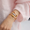 Wholesale Electroplated Stainless Steel Heart Open Bracelet Light Luxury Jewelry For Women