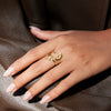 Wholesale Electroplated Stainless Steel Star Pattern Adjustable Open Ring For Women