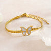 Wholesale Electroplated Stainless Steel Women's Bracelet With Constellation Doll Heart Shape Flowers Wave Star Shape Animal Zodiac Letters Numbers Text Designs