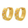 Wholesale Electroplated Titanium Steel And Zircon Geometric Ferris Wheel Inlaid Earrings For Unisex With Ins Style