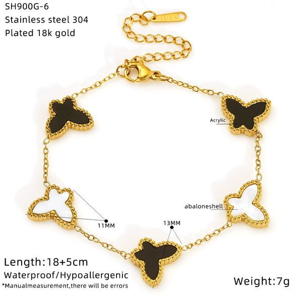 Wholesale Electroplated Titanium Steel Animal Zodiac Bow Butterfly Bracelet For Women And Unisex In Ins Style