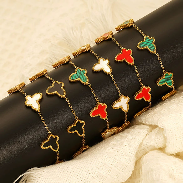 Wholesale Electroplated Titanium Steel Animal Zodiac Bow Butterfly Bracelet For Women And Unisex In Ins Style
