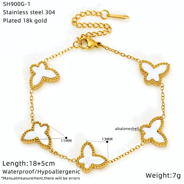 Wholesale Electroplated Titanium Steel Animal Zodiac Bow Butterfly Bracelet For Women And Unisex In Ins Style