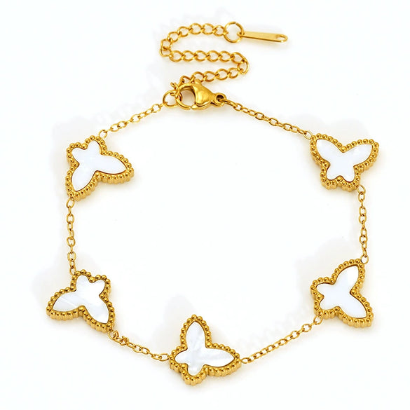 Wholesale Electroplated Titanium Steel Animal Zodiac Bow Butterfly Bracelet For Women And Unisex In Ins Style