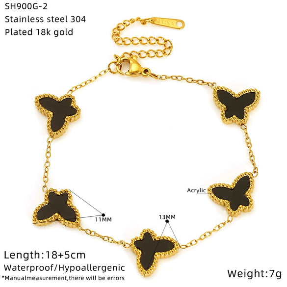Wholesale Electroplated Titanium Steel Animal Zodiac Bow Butterfly Bracelet For Women And Unisex In Ins Style