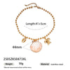 Wholesale Electroplated Titanium Steel Beaded Shell Ceramic Necklace For Women Sweet Cool Sexy Ins Nature Style