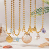 Wholesale Electroplated Titanium Steel Beaded Shell Ceramic Necklace For Women Sweet Cool Sexy Ins Nature Style