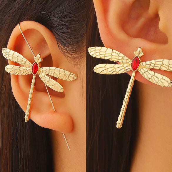 Wholesale Electroplated Zinc Alloy Dragonfly Earrings For Women