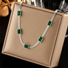 Wholesale Elegant All Match Gold Two Color Snake Bone Chain Square Jewelry Necklace With Diamond Embedded Titanium Steel Geometric Pattern Electroplated