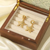 Wholesale Elegant All Match Titanium Steel Earrings With Star Pattern And 18K Vacuum Plating In Furnace For Women