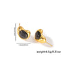 Wholesale Elegant Amber Titanium Steel Geometric Earrings Plated With 18K Gold