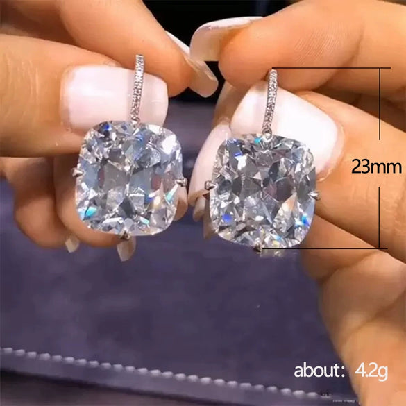 Wholesale Elegant And Versatile Square Zircon Earrings For Women Copper Geometric