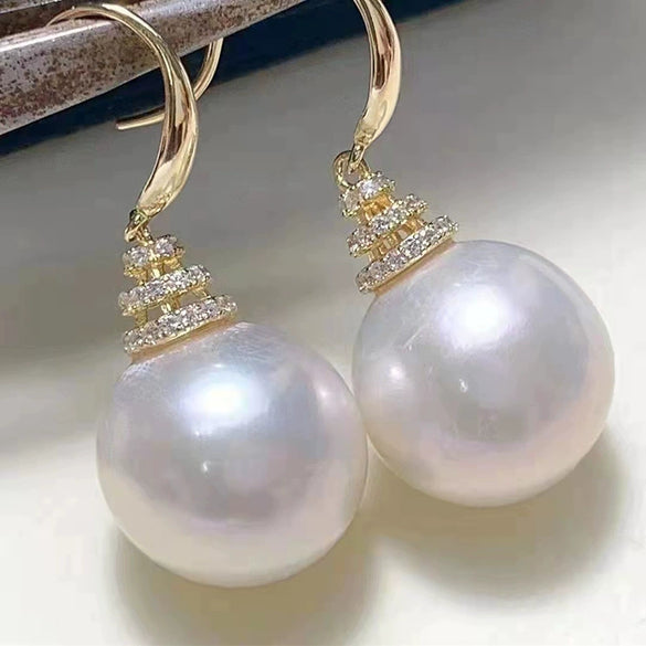 Wholesale Elegant Artificial Pearl Earrings Copper Geometric Style For Women