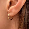 Wholesale Elegant Classy Waveshaped Earrings Copper Gold Plated With Artificial And Semiprecious Stones Electroplated