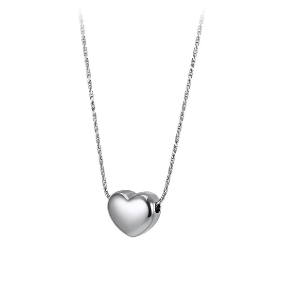 Wholesale Elegant Compact Stainless Steel Geometric Heartshaped Electroplated Calendering Chain Necklace For Women