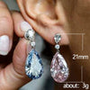 Wholesale Elegant Copper Drop Shape Zircon Earrings For Women