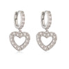 Wholesale Elegant Copper Inlaid Zirconium Heartshaped Hollow Love Earrings For Women
