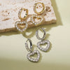 Wholesale Elegant Copper Inlaid Zirconium Heartshaped Hollow Love Earrings For Women
