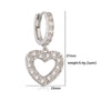 Wholesale Elegant Copper Inlaid Zirconium Heartshaped Hollow Love Earrings For Women
