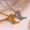 Wholesale Elegant Creative Pendant Necklace For Women Stainless Steel 18K Gold Plated Western Cowboy Boots Pendant With Geometric Pattern And Electroplating Treatment
