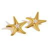Wholesale Elegant Creative Retro Light Luxury Stainless Steel 18K Gold Plated Starfish Imitation Pearl Earrings With Electroplating For Women