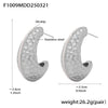 Wholesale Elegant Cshaped Hammer Pattern Oil Drop Titanium Steel Earrings For Women With Electroplating Design