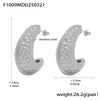 Wholesale Elegant Cshaped Hammer Pattern Oil Drop Titanium Steel Earrings For Women With Electroplating Design