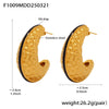 Wholesale Elegant Cshaped Hammer Pattern Oil Drop Titanium Steel Earrings For Women With Electroplating Design