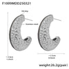 Wholesale Elegant Cshaped Hammer Pattern Oil Drop Titanium Steel Earrings For Women With Electroplating Design