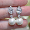 Wholesale Elegant Drop Shape Copper Imitation Pearl Earrings For Women