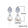 Wholesale Elegant Drop Shape Copper Imitation Pearl Earrings For Women