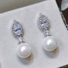 Wholesale Elegant Drop Shape Copper Imitation Pearl Earrings For Women