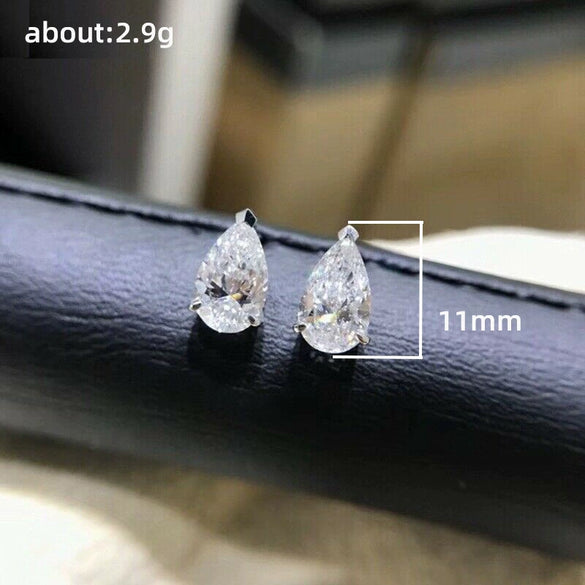 Wholesale Elegant Drop Shaped Simple Light Luxury Copper Earrings For Women