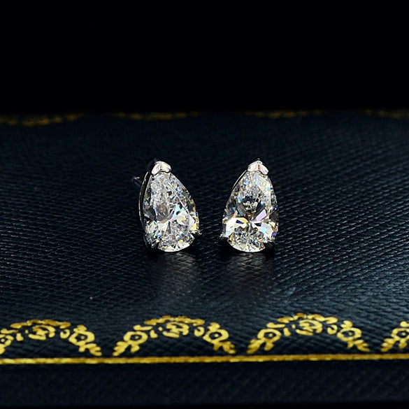 Wholesale Elegant Drop Shaped Simple Light Luxury Copper Earrings For Women