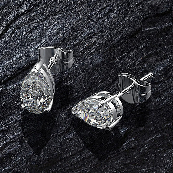 Wholesale Elegant Drop Shaped Simple Light Luxury Copper Earrings For Women