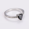 Wholesale Elegant Electroplated Stainless Steel Heart Shape Inlaid Zircon Colored Diamond Ring For Women