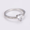 Wholesale Elegant Electroplated Stainless Steel Heart Shape Inlaid Zircon Colored Diamond Ring For Women