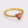 Wholesale Elegant Electroplated Stainless Steel Heart Shape Inlaid Zircon Colored Diamond Ring For Women