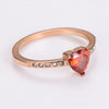 Wholesale Elegant Electroplated Stainless Steel Heart Shape Inlaid Zircon Colored Diamond Ring For Women