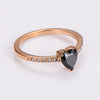 Wholesale Elegant Electroplated Stainless Steel Heart Shape Inlaid Zircon Colored Diamond Ring For Women