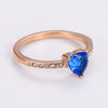 Wholesale Elegant Electroplated Stainless Steel Heart Shape Inlaid Zircon Colored Diamond Ring For Women