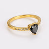 Wholesale Elegant Electroplated Stainless Steel Heart Shape Inlaid Zircon Colored Diamond Ring For Women